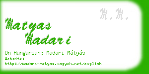 matyas madari business card