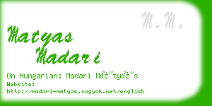 matyas madari business card